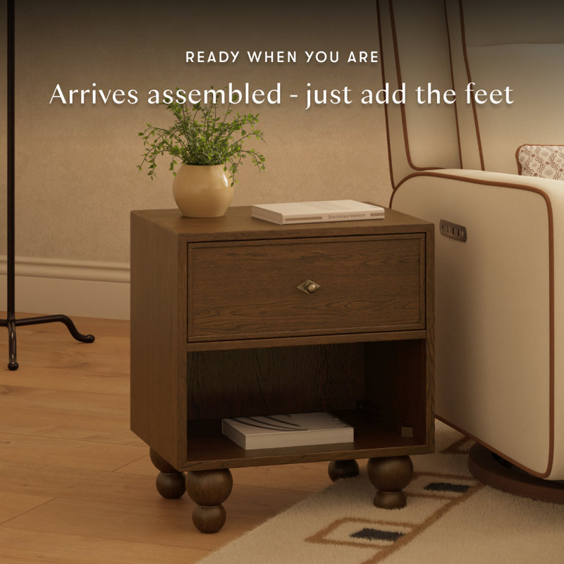 Astre Assembled Nightstand by Nate Berkus, Toffee