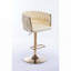Ensemble de tabourets de bar rembourrés réglables en tissu chromé avec dossier et repose-pieds-879184677