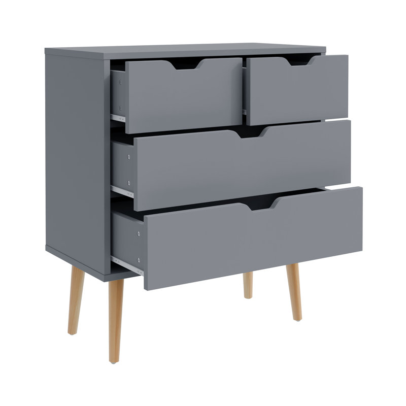 Neymar 60cm W 4 - Drawer Chest of Drawers, Dark Grey