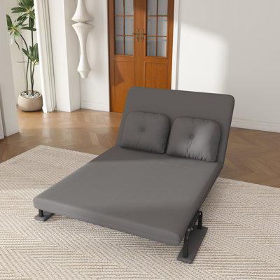71.6 Wide Folding Sofa Bed, 5-In-1 Convertible Chair For Two With Adjustable Backrest And Pillow,  For Living Room, Bedroom & Office