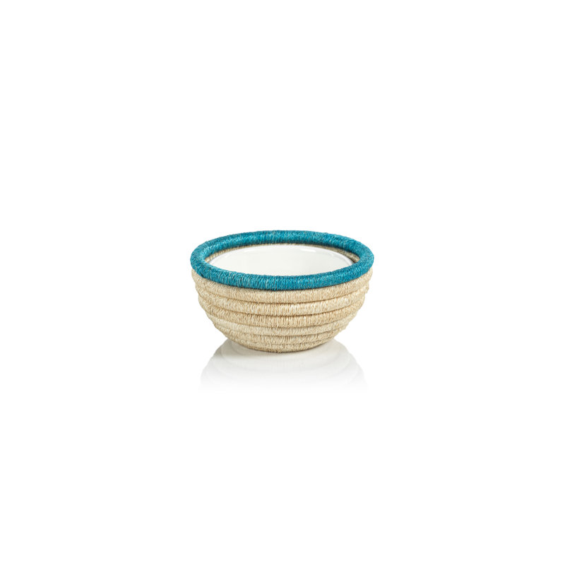 Desserte à condiments Matéria, H 3 po x l 6,25 po x L 6,25 po, Beige/bleu