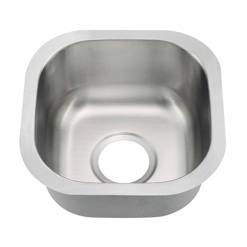 Undermount Stainless Steel Single Bowl Kitchen Sink, 7" H x 13" W x 13" D