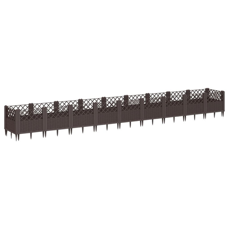 Benyam Brayden Studio Garden Planter With Pegs 363.5X43.5X43.5 Cm PP, Brown