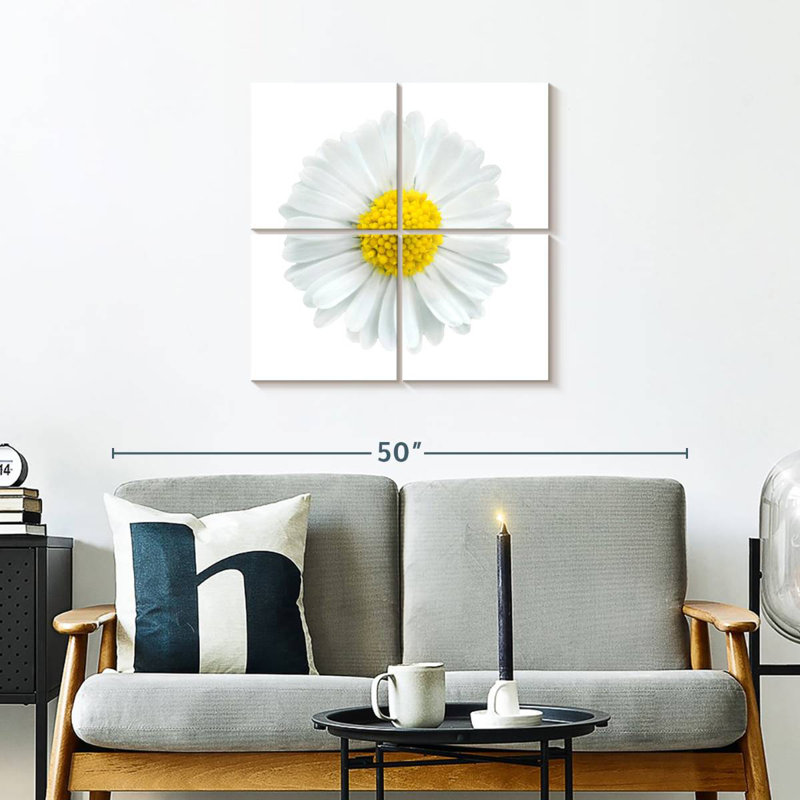Fleur de camomille blanche, H 26 po x l 26 po