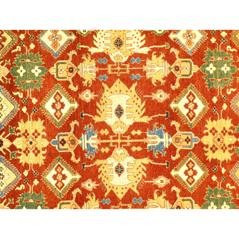 Tapis rouille / noir / jaune en laine noué à la main Pak Modern Farahan