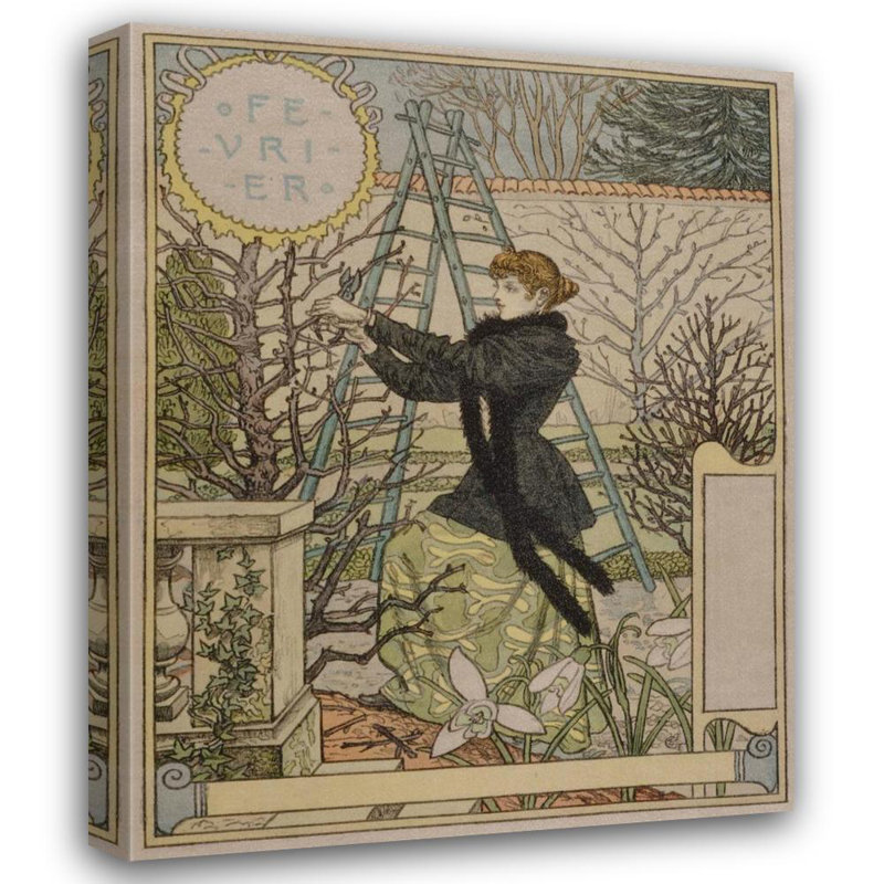 "April" par Eugène Grasset - Toile tendue avec châssis, H 24 po x l 17 po