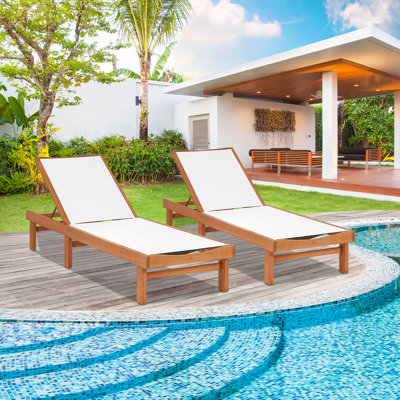 Amoban 79" Long Reclining Eucalyptus Single Chaise by Hokku Designs