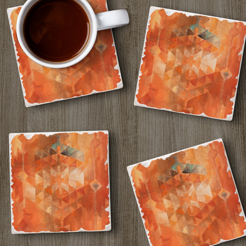 Desert Sunset 4-Pack Tumbled Tile Stone Coasters