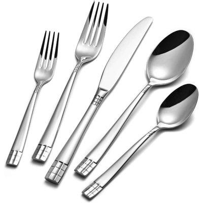 Flatware Set, 20 Piece Luxury Silverware Set For 4, 18/10 Stainless Steel Cutlery With European Design, Pure Hand Mirror Polished, Dishwasher Safe -  Latitude RunÂ®, 11BB35FD54D244CFB23A7843E1931D90