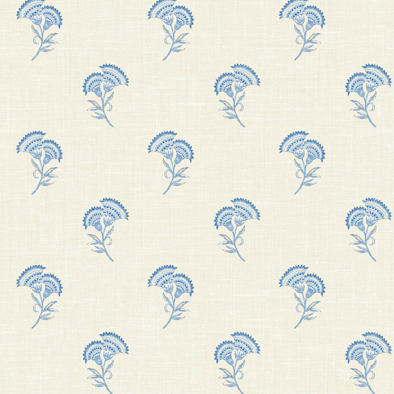 Floral 8.23m x 68.5cm Matte Wallpaper Roll, Blue
