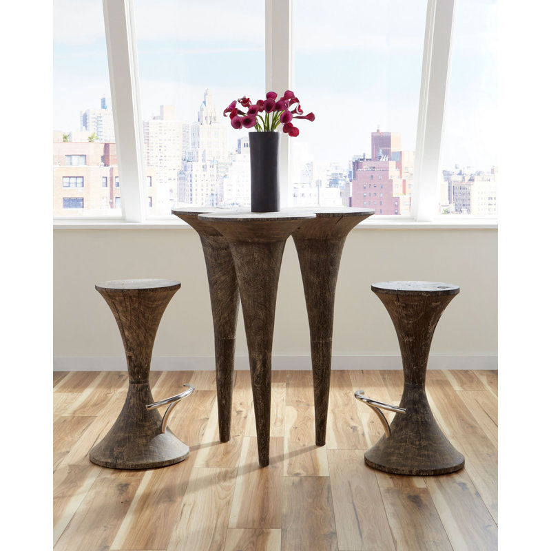 Marley Bar Height 36" Acacia Solid Wood Dining Table, Gray