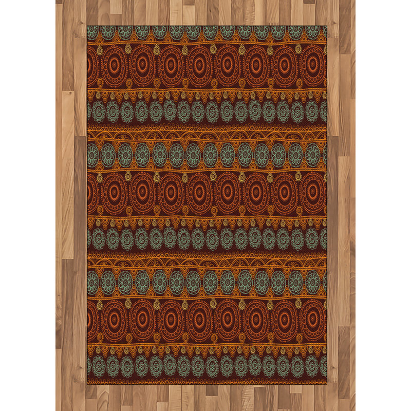 Tapis décoratif en fibre de polyester à haute densité Earth Tones, Rectangle— 4 pi x 5 pi 8 po