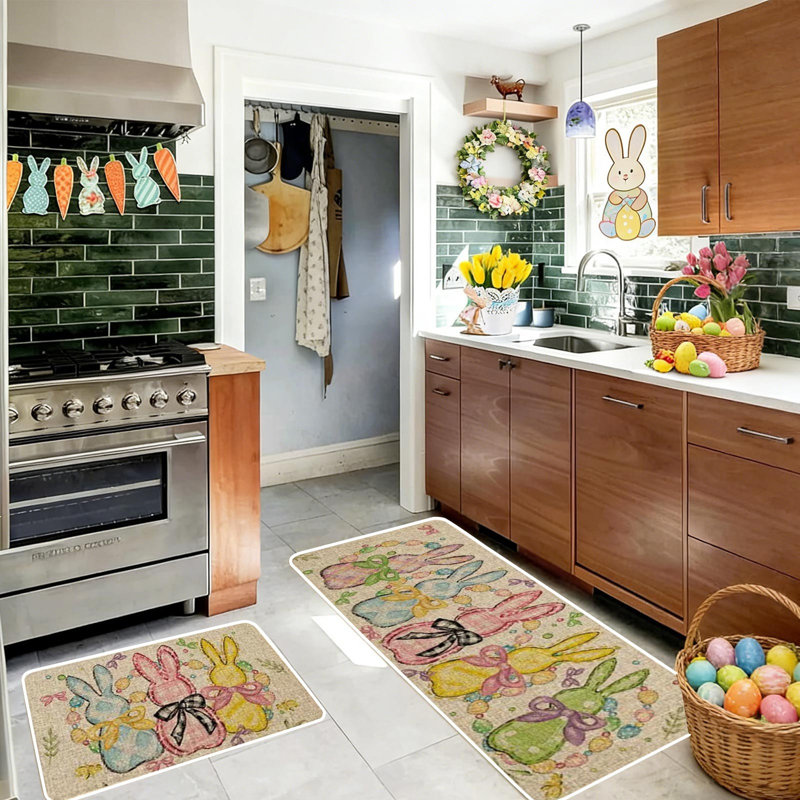  Tapis de cuisine pour enfants Pâques, B