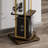 Nut-Brown Modern Solid wood + Metal Rotating Bookshelf