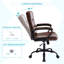 Chaise de bureau à domicile Hoswell, dossier lombaire à dossier haut ergonomique, chaise de bureau d'ordinateur, fauteuil de direction réglable en cuir avec accoudoirs-1819786076