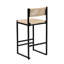 2 chaises de bar avec siège tissé, structure en métal, élégance moderne, pour tout le monde, jusqu'à 220 lb, l 14,73 po x H 34,8 po