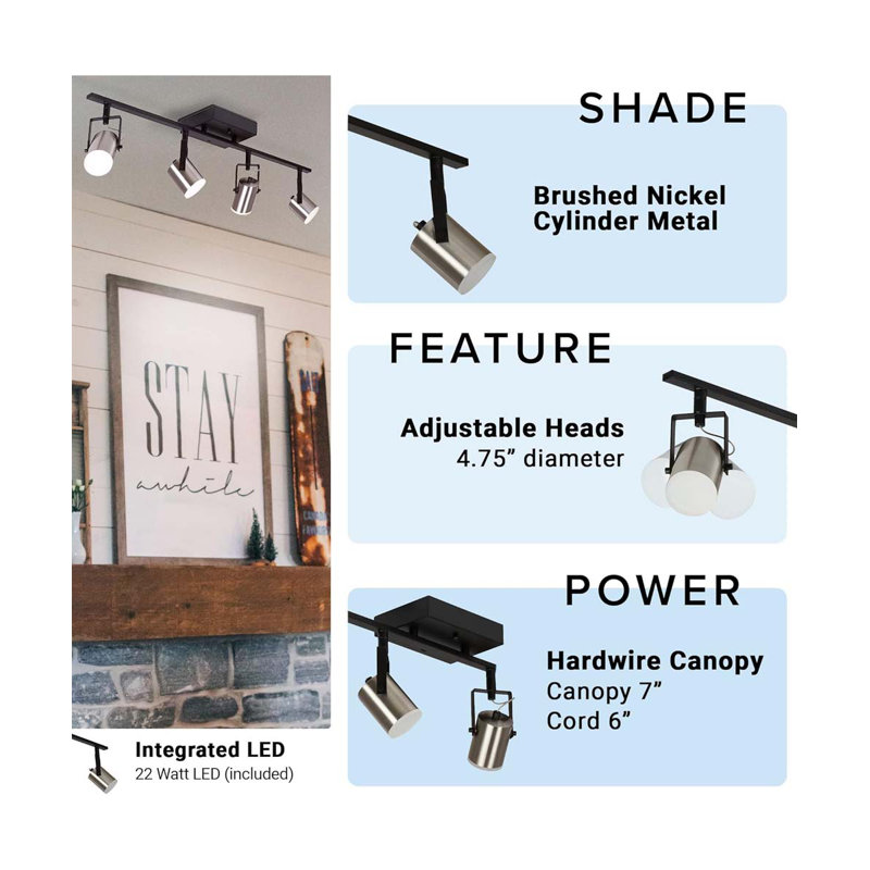 Catalina 33" Matte Black and Brushed Nickel LED Track Light