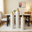 Ensemble de 3 vases de sol en métal émaillé blanc en forme de goutte, décoration intérieure de style moderne