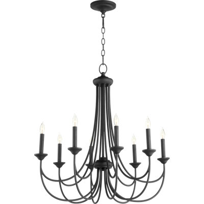 Lustre transitionnel noir 8 lumières Brooks