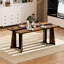 Table de salle à manger 70,9 po rectangulaire imperméable 70 lb, brun rustique et noir, pieds réglables, facile à assembler, acier, idéale pour une table de bureau noire 8 personnes, propre, équilibre des jambes, capacité,
