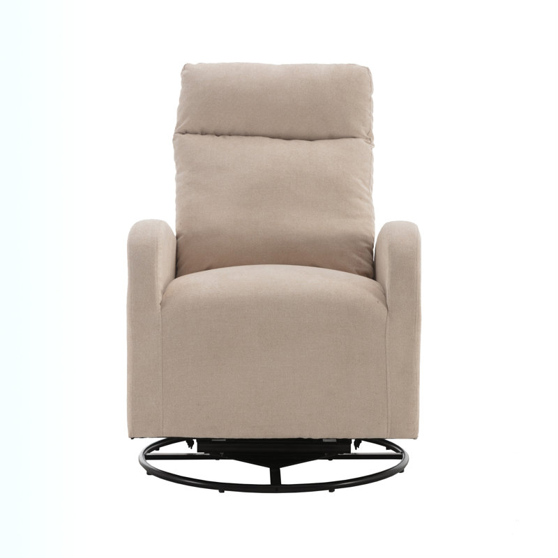 Ezella Upholstered Swivel Armchair, Beige Polyester