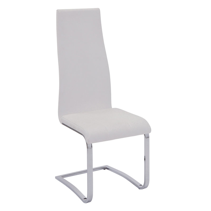 Chaise d'appoint rembourrée en métal Azisa, Blanc