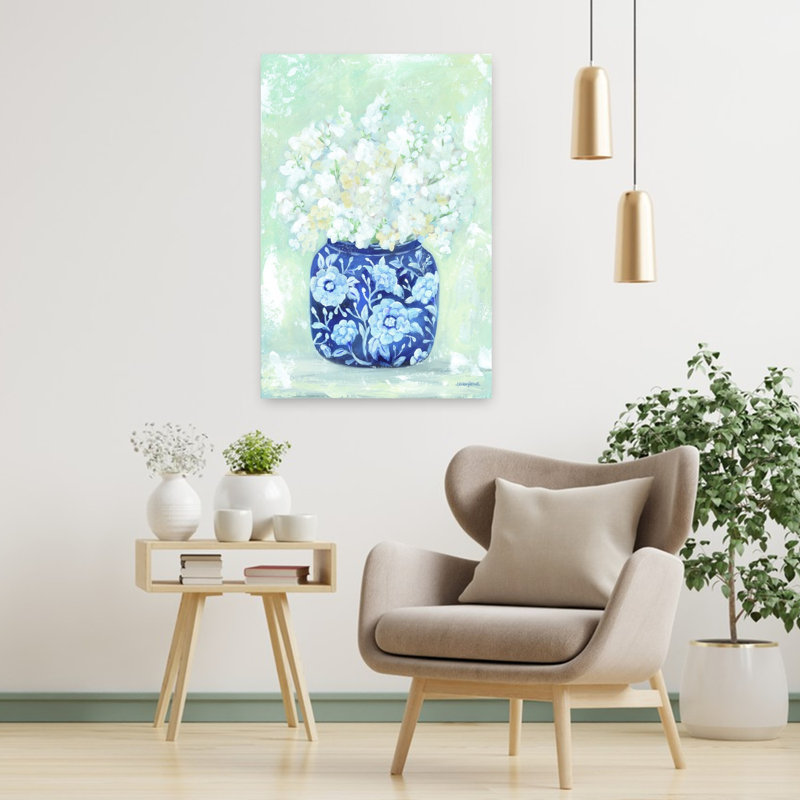 Art contemporain fleur de printemps rétro, H 36 po x l 24 po