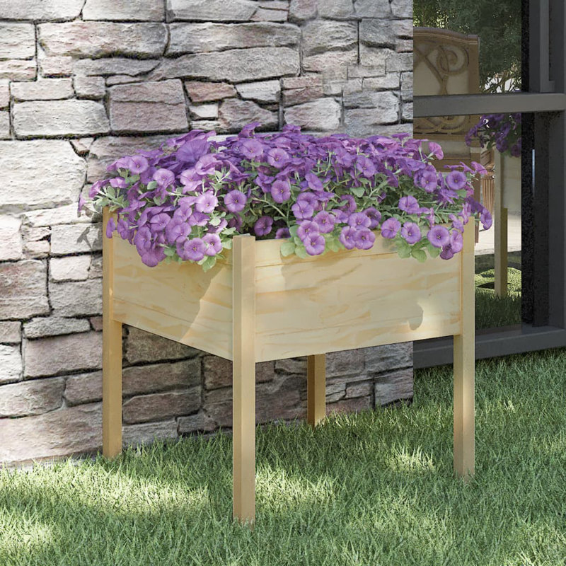 Alasteir Wood Planter Box, Light Brown, 70cm H x 70cm W x 70cm D