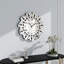 Glass Wall Clock Silent Mirrored Sunburst Accent Clock 60x60cm
