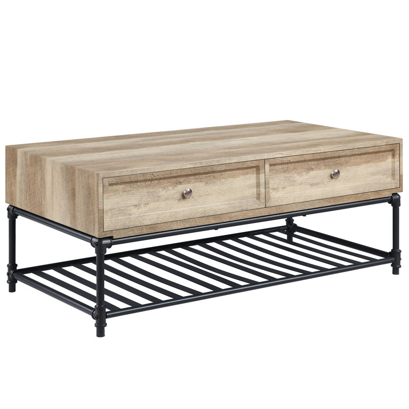 Table basse en chêne et sable