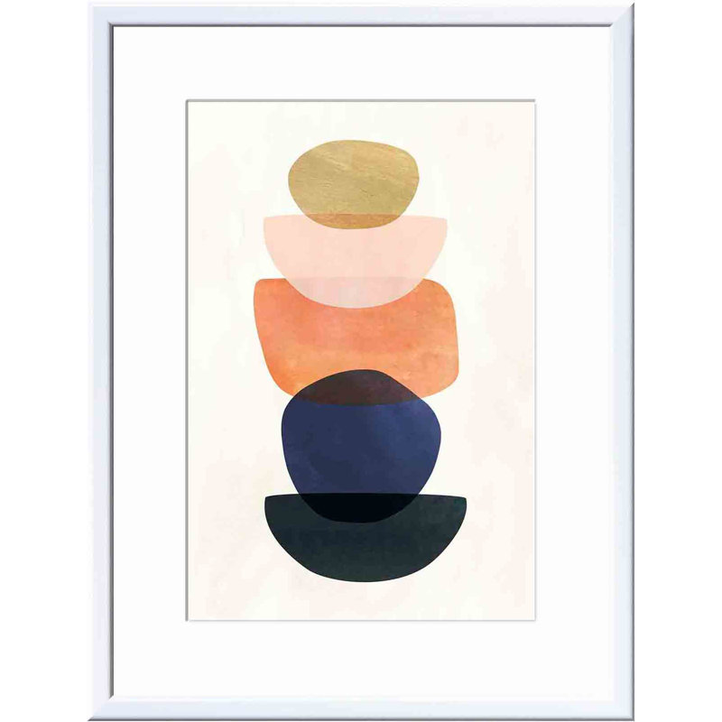 Mod Mods II par Victoria Borges - peinture encadrée, Blanc, H 20 po x l 30 po