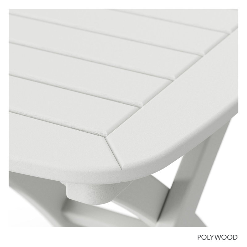 POLYWOOD Nautical 21" x 18" Side Table, White