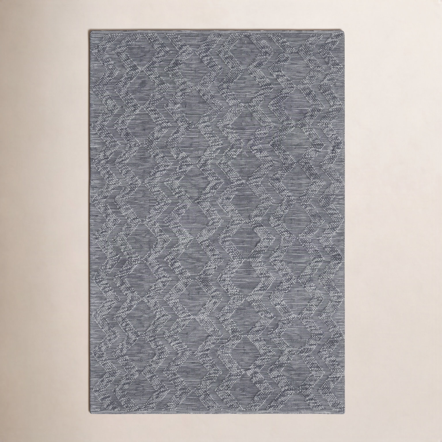 Linn Gray Hand-Woven Chevron Rug, Rectangle 5' x 8'