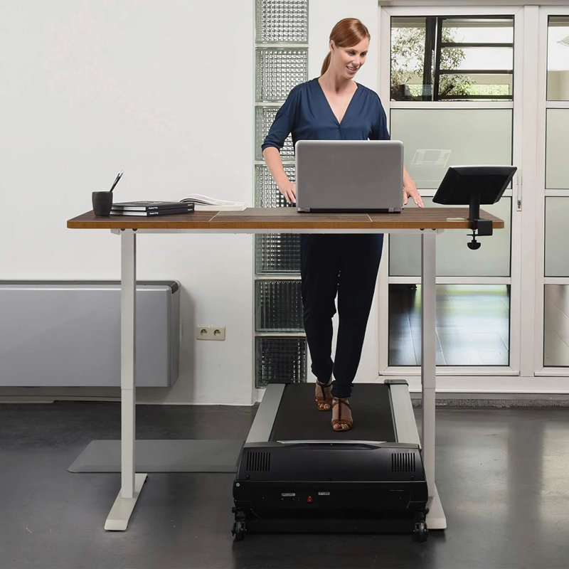 Dionysius Electric Height Adjustable Standing Desk, 140cm x 70cm, All Black, Black