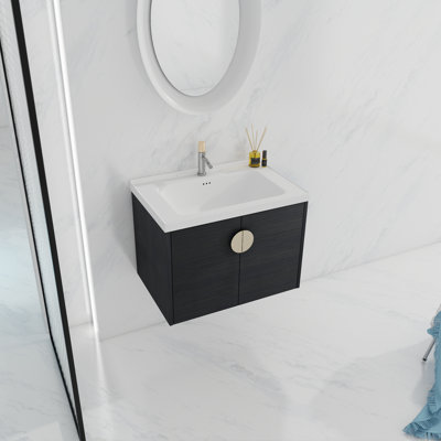 Nadiv 27.8'' Single Bathroom Vanity with Ceramic Top