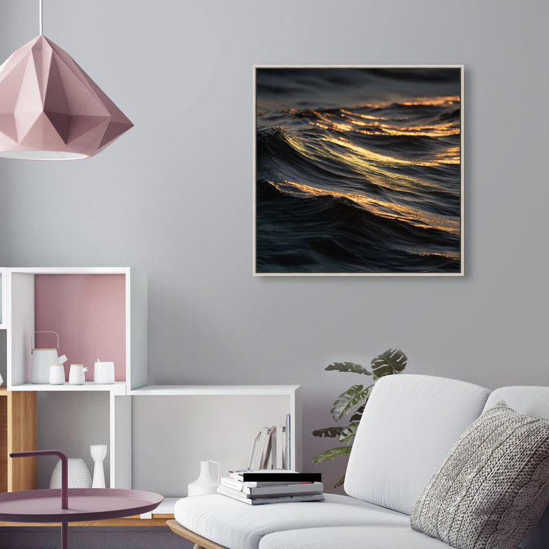Sunset Sea II Print by Oliver Gal, 25" H x 25" W, Silver Floater Frame