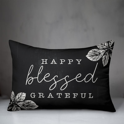  Happy Blessed Grateful Rectangular Pillow Cover & Insert