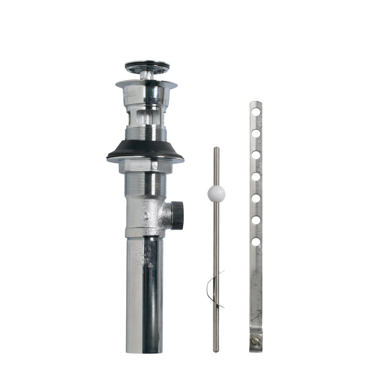 Drain escamotable de lavabo de salle de bain 1,5 "avec trop-plein, Chrome brossé