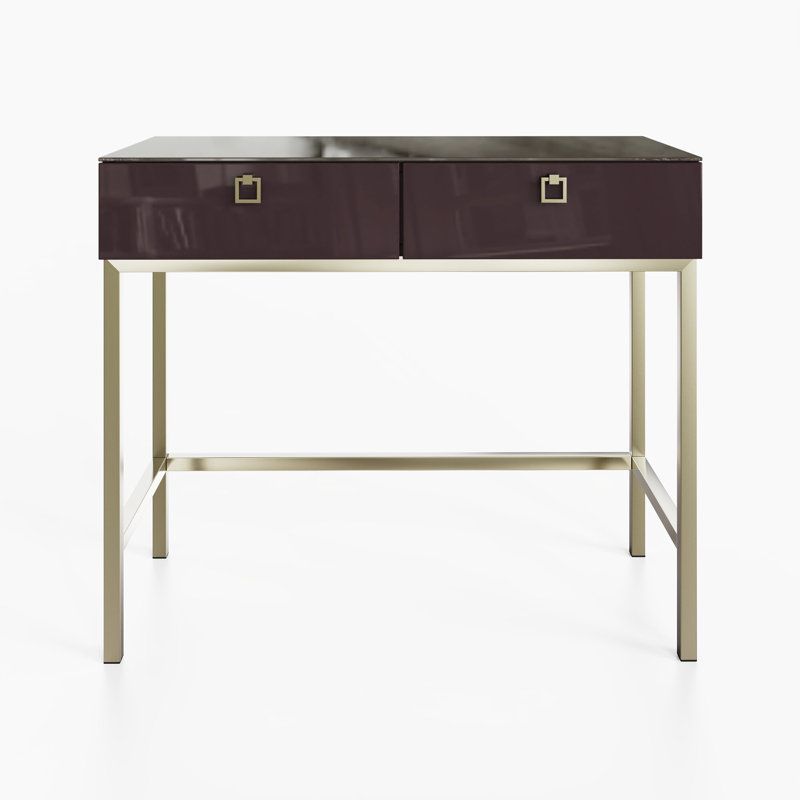 LYRA 228.6cm Glass Top Console Table, Purple