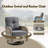 7-Seat All-Weather Outdoor Wicker Patio Conversation Furniture Set With Expandable Fire Pit Table-1896857829
