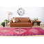 Tapis de couloir vintage rose fait à la main en rose pour un décor de plancher unique dans les couloirs