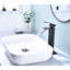Robinet de meuble-lavabo de salle de bain avec bec cascade, poignée simple en noir mat, fabriqué en acier inoxydable pour une température d'eau optimale, fabriqué-122521148