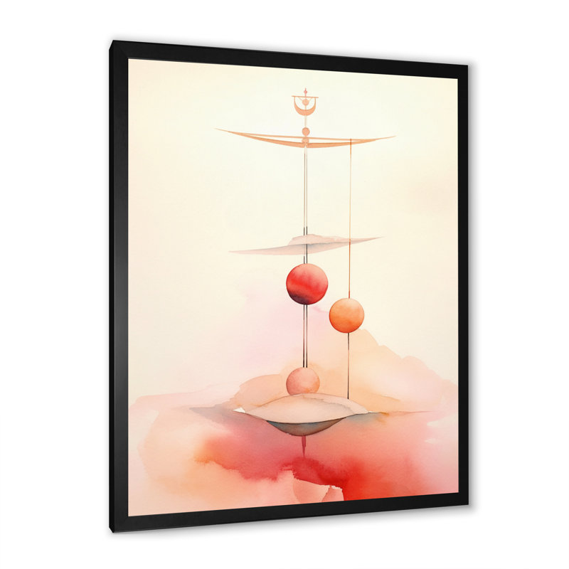 Pêche et harmonie minimaliste jaune V - impressions sur toile minimalisme, Cadre simple noir, H 40 po x l 30 po x P 1,5 po