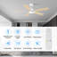 Ventilateur de plafond intérieur / extérieur blanc 52 pouces à 5 pales avec lumière DEL, télécommande, à intensité variable-111653323-111776245-111776246