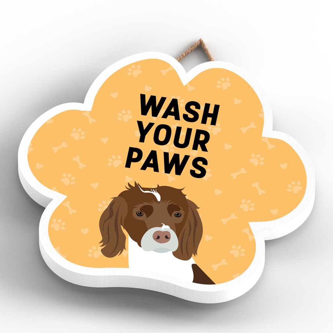 Spaniel 2 Wash Your Paws Wall Décor