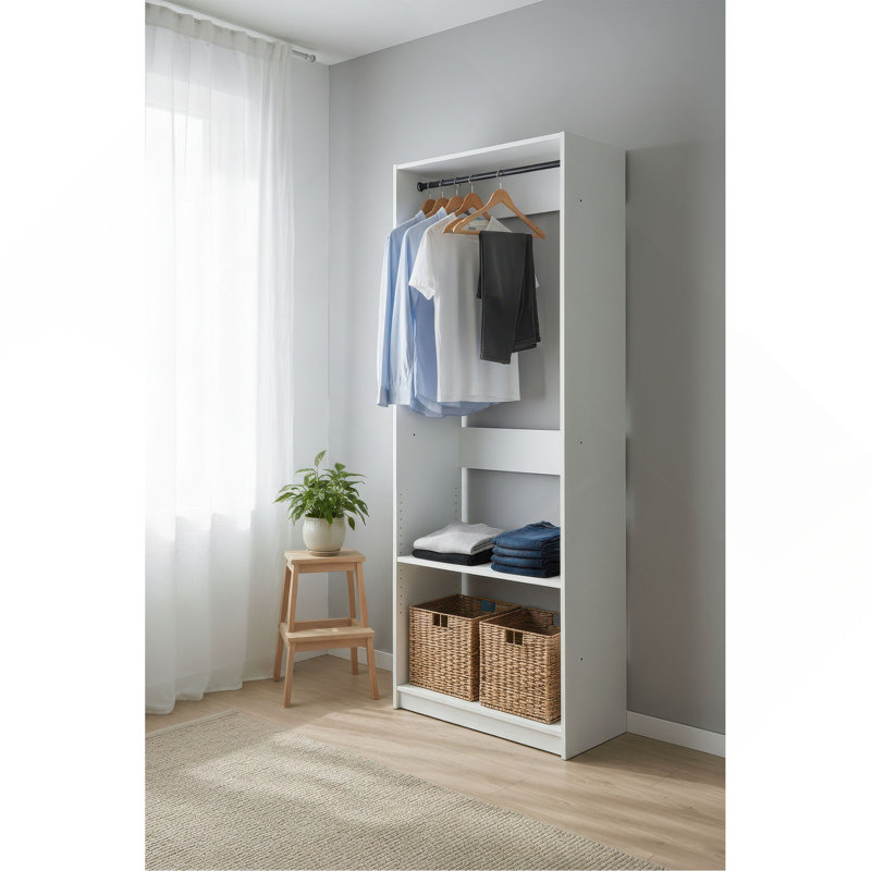 Garde-robe en bois 32 "avec tringles Prosper
