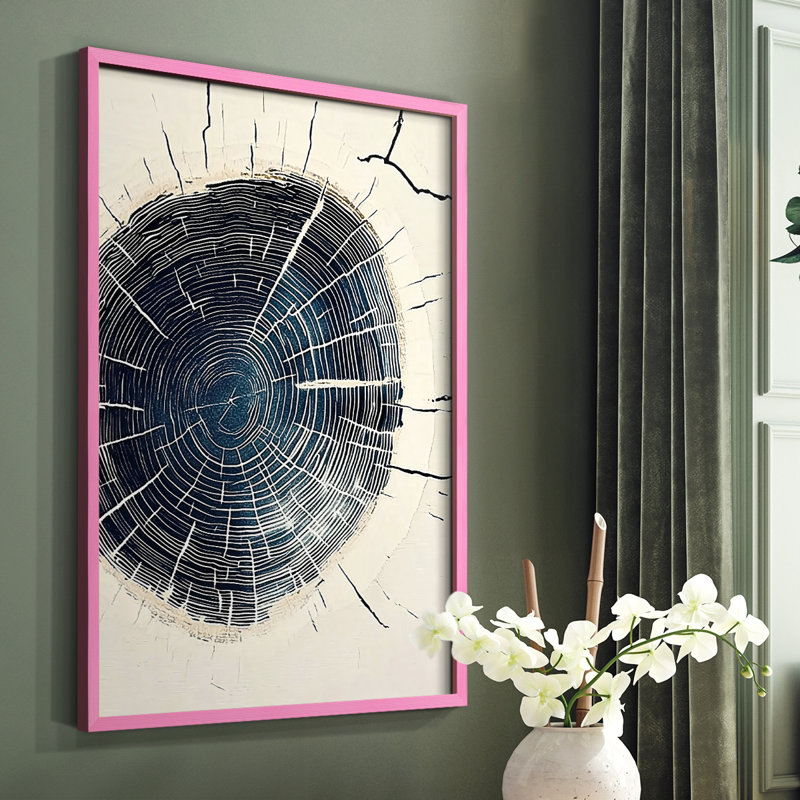 «Abstract CCXV III», reproduction encadrée - prête à être accrochée, Rose, H 10 po x l 8 po