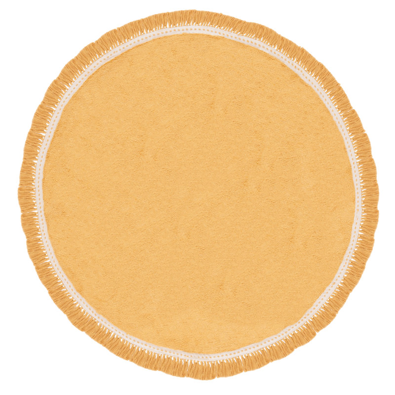 Tapis jaune / ivoire Easy Care 204, Rond 8 pi