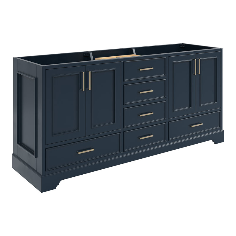 Stafford 72.75'' W Double Bathroom Vanity Base, Midnight Blue