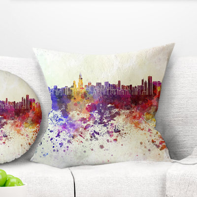 Cityscape Chicago Skyline Pillow